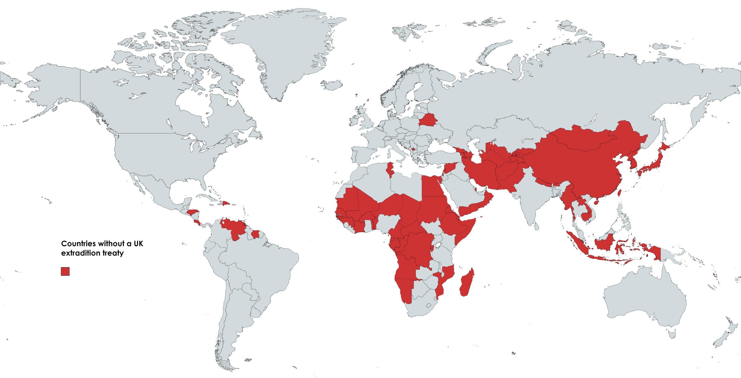 countries with no extradition treaty with uk